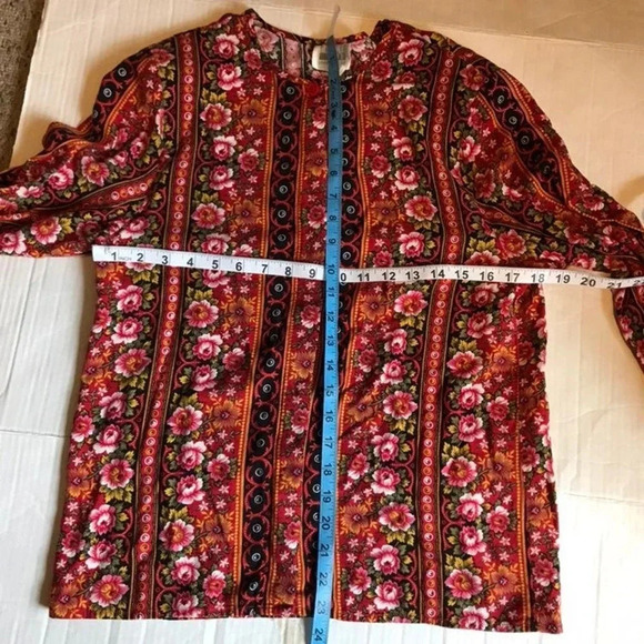Vtg 90s Leslie Fay Floral  Women Matching Set Skirt and Buttons up Top Size 14 - Picture 3 of 8